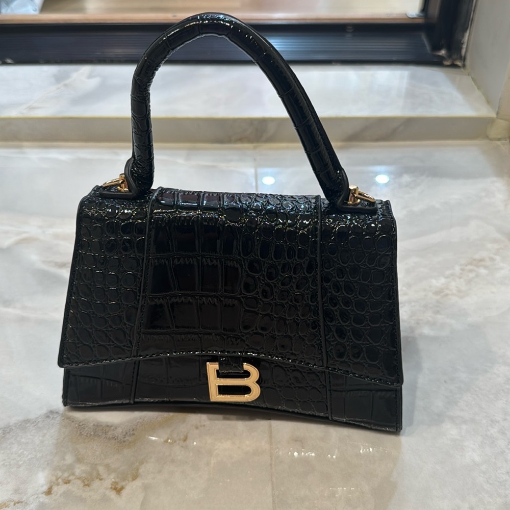 Black crocodile bag